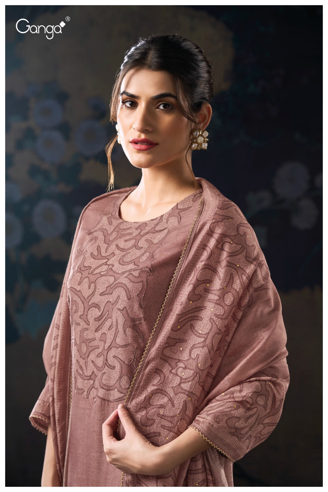 Ganga CALYN S3132 | Premium Pure Bemberg Silk Suit – Ganga Suits Ashok Lal & Sons