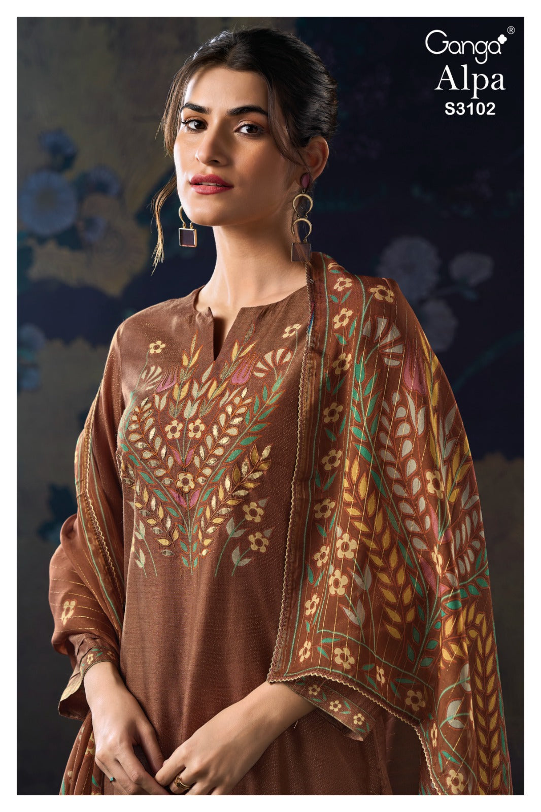 Ganga ALPA S3102 | Premium Pure Bemberg Silk Suit – Ganga Suits Ashok Lal & Sons