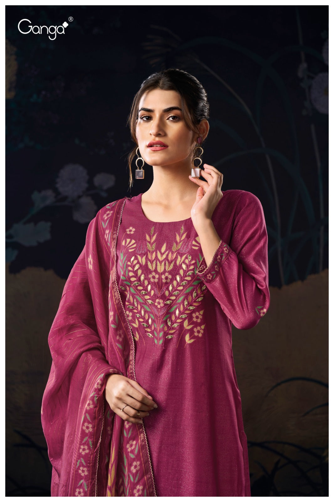 Ganga ALPA S3102 | Premium Pure Bemberg Silk Suit – Ganga Suits Ashok Lal & Sons