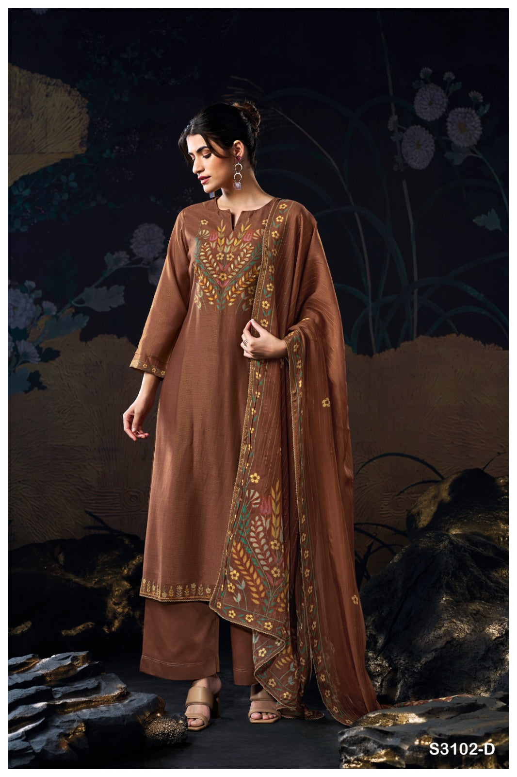 Ganga ALPA S3102 | Premium Pure Bemberg Silk Suit – Ganga Suits Ashok Lal & Sons