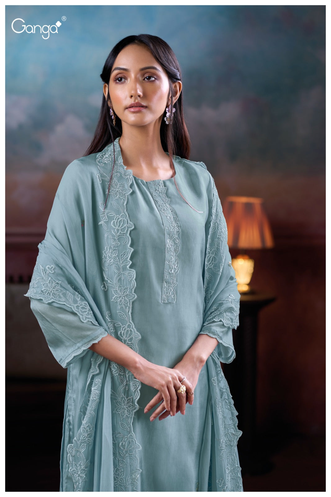Ganga ALZORA S3800 | Premium Pure Bemberg Habutai Silk Suit – Ganga Suits Ashok Lal & Sons