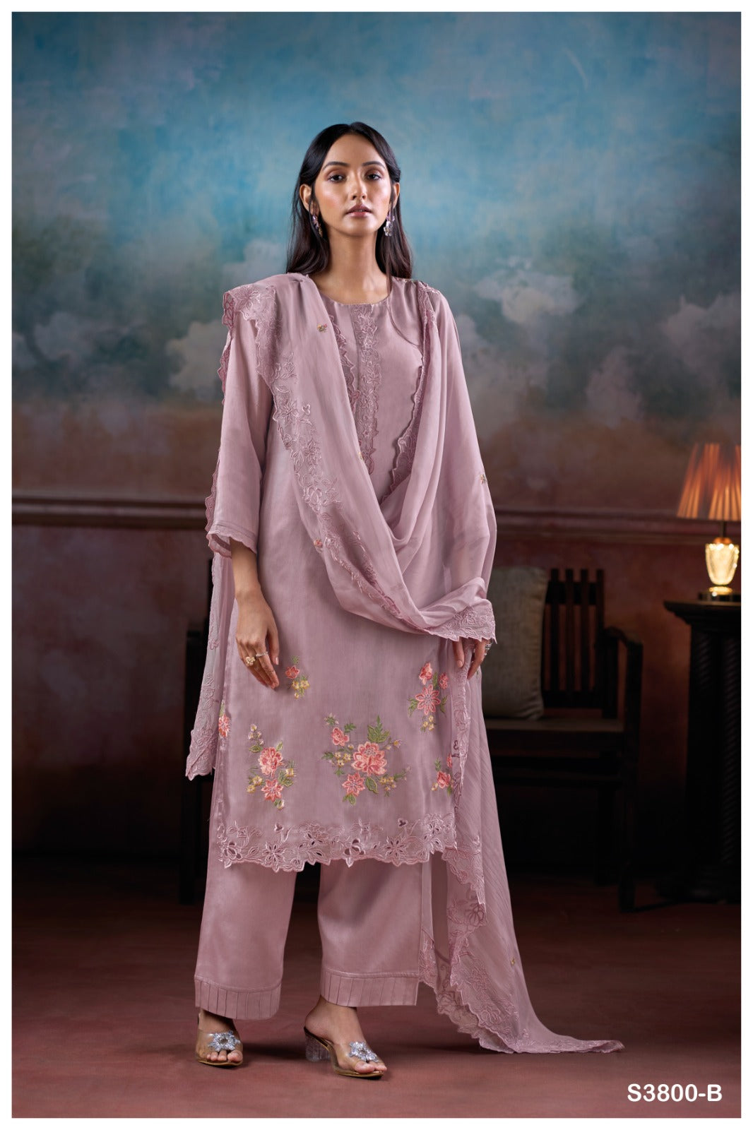 Ganga ALZORA S3800 | Premium Pure Bemberg Habutai Silk Suit – Ganga Suits Ashok Lal & Sons
