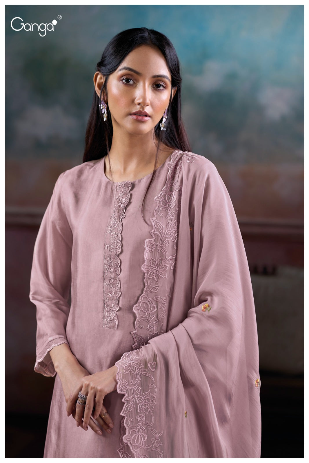 Ganga ALZORA S3800 | Premium Pure Bemberg Habutai Silk Suit – Ganga Suits Ashok Lal & Sons
