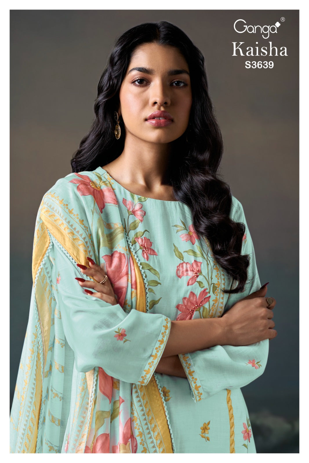Ganga KAISHA S3639 | Premium Pure Bemberg Silk Suit – Ganga Suits Ashok Lal & Sons