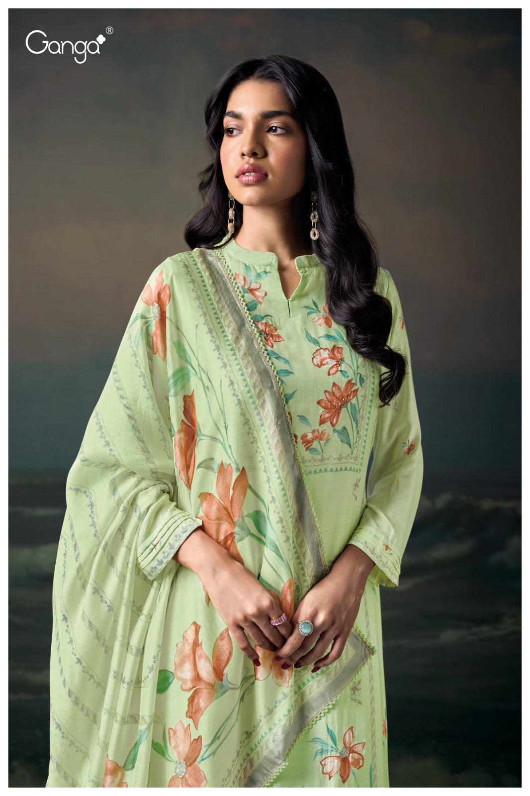 Ganga KAISHA S3639 | Premium Pure Bemberg Silk Suit – Ganga Suits Ashok Lal & Sons