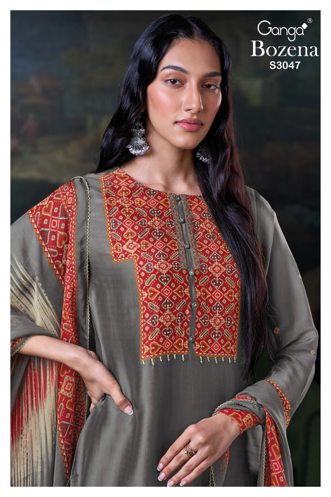 GANGA BOZENA S3047 | Premium Pure Bemberg Silk Suit – Ganga Suits Ashok Lal & Sons