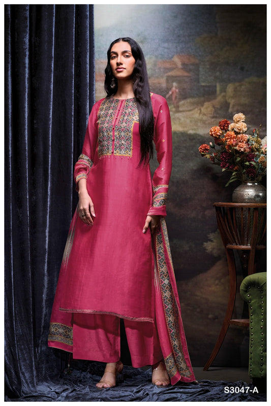 GANGA BOZENA S3047 | Premium Pure Bemberg Silk Suit – Ganga Suits Ashok Lal & Sons