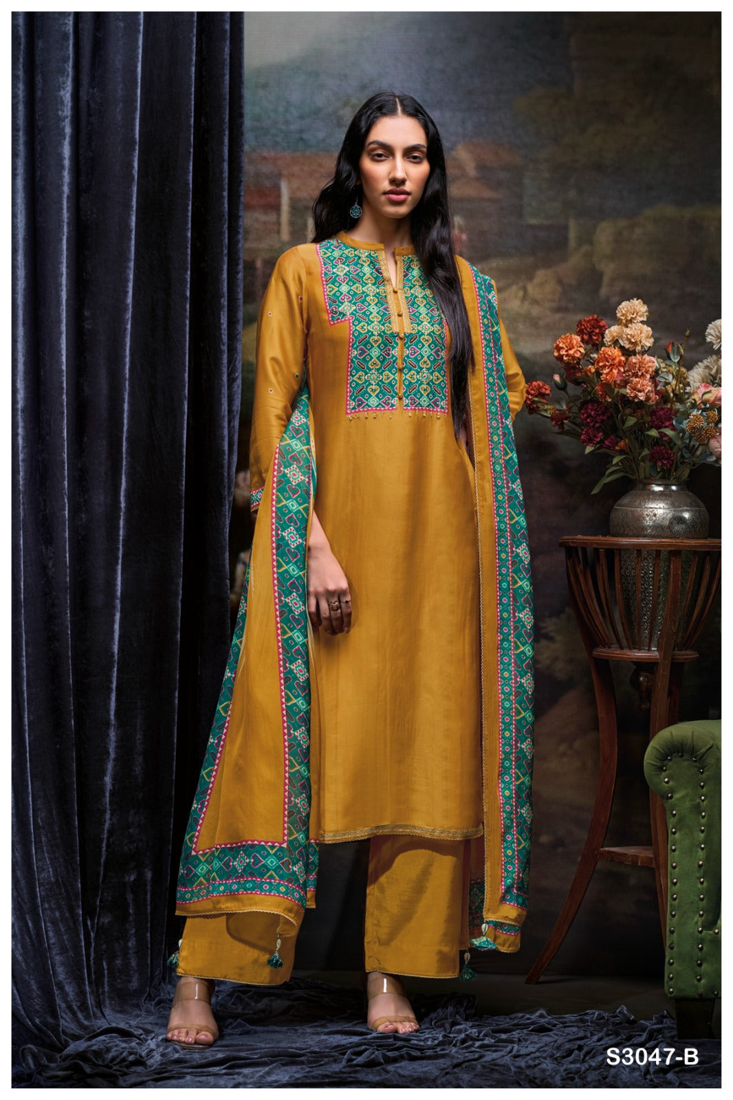 GANGA BOZENA S3047 | Premium Pure Bemberg Silk Suit – Ganga Suits Ashok Lal & Sons