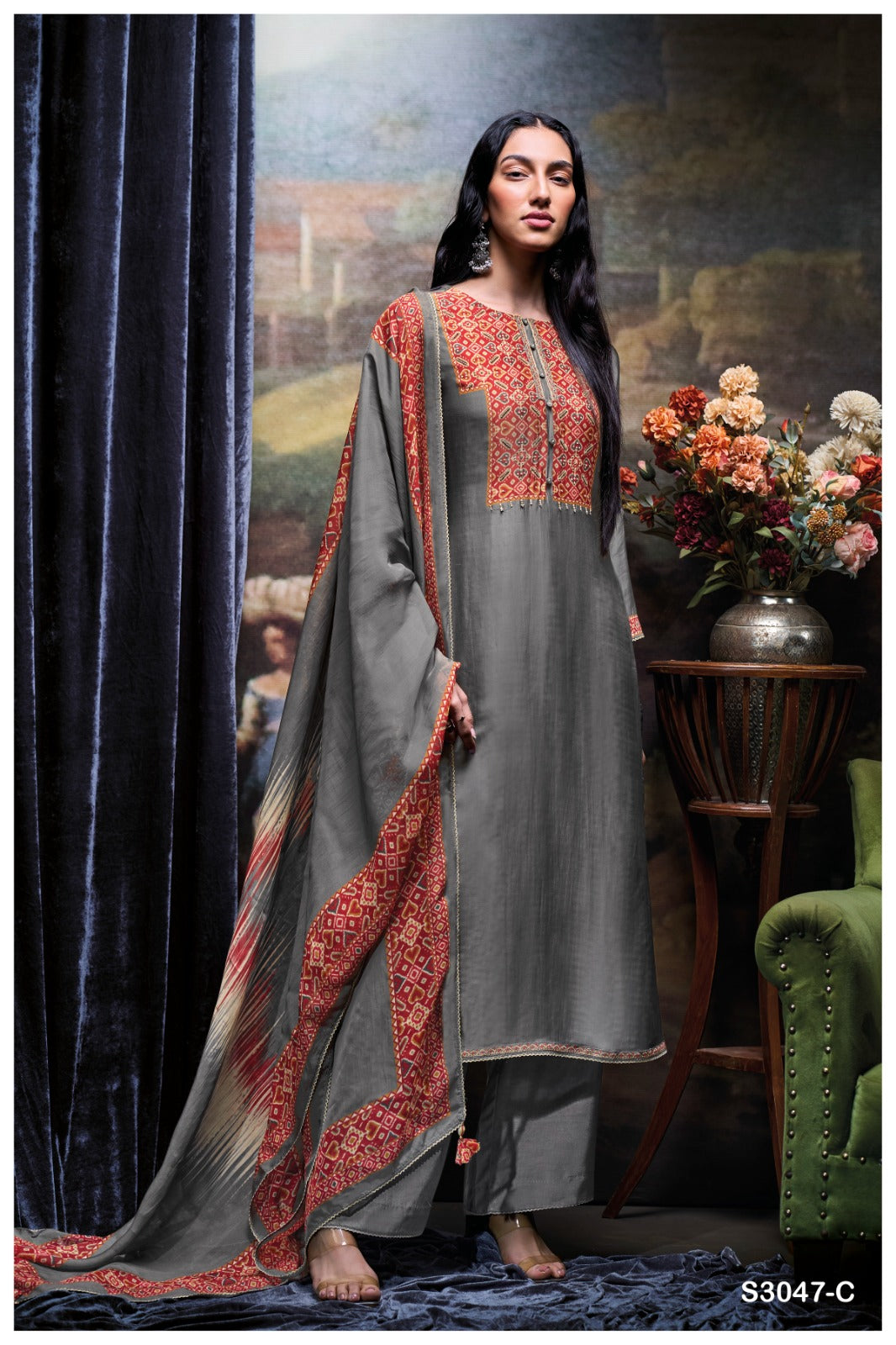 GANGA BOZENA S3047 | Premium Pure Bemberg Silk Suit – Ganga Suits Ashok Lal & Sons