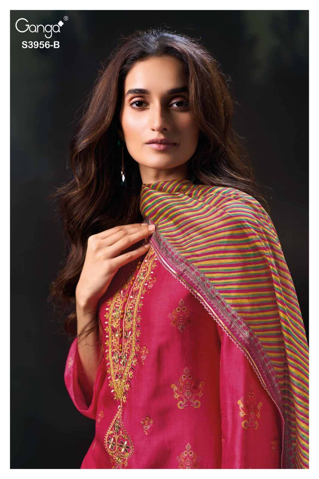 GANGA BYTHEA S3956 | Premium Pure Bemberg Russian Silk Suit – Ganga Suits Ashok Lal & Sons