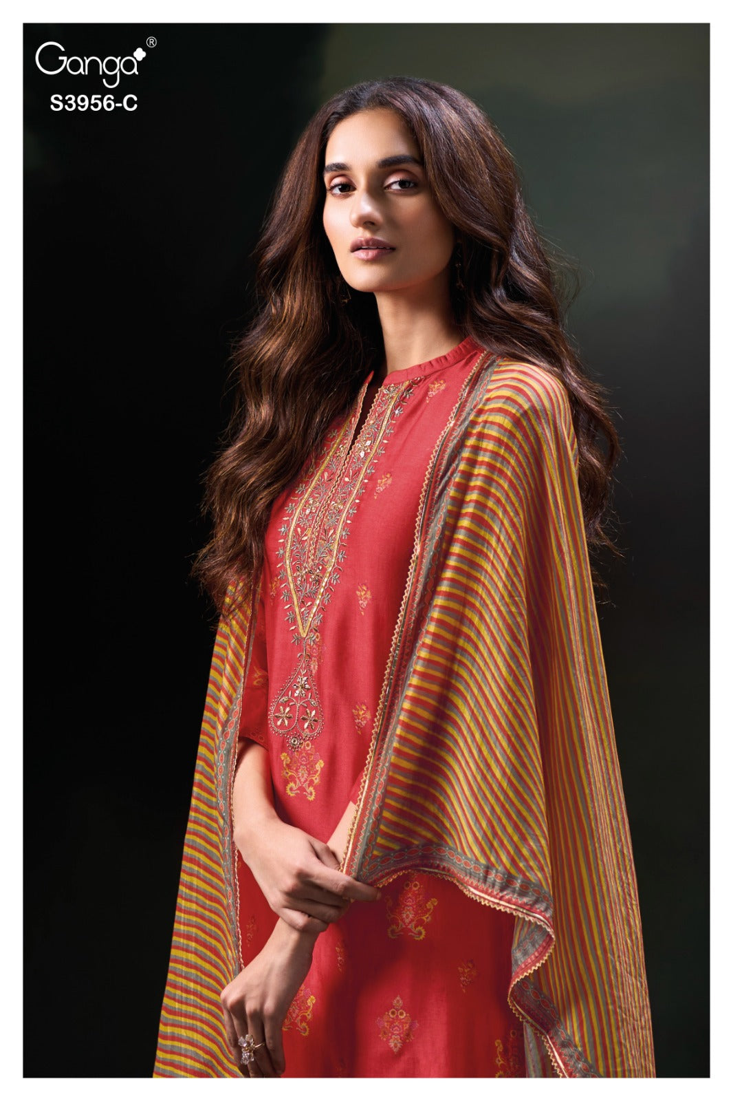 GANGA BYTHEA S3956 | Premium Pure Bemberg Russian Silk Suit – Ganga Suits Ashok Lal & Sons