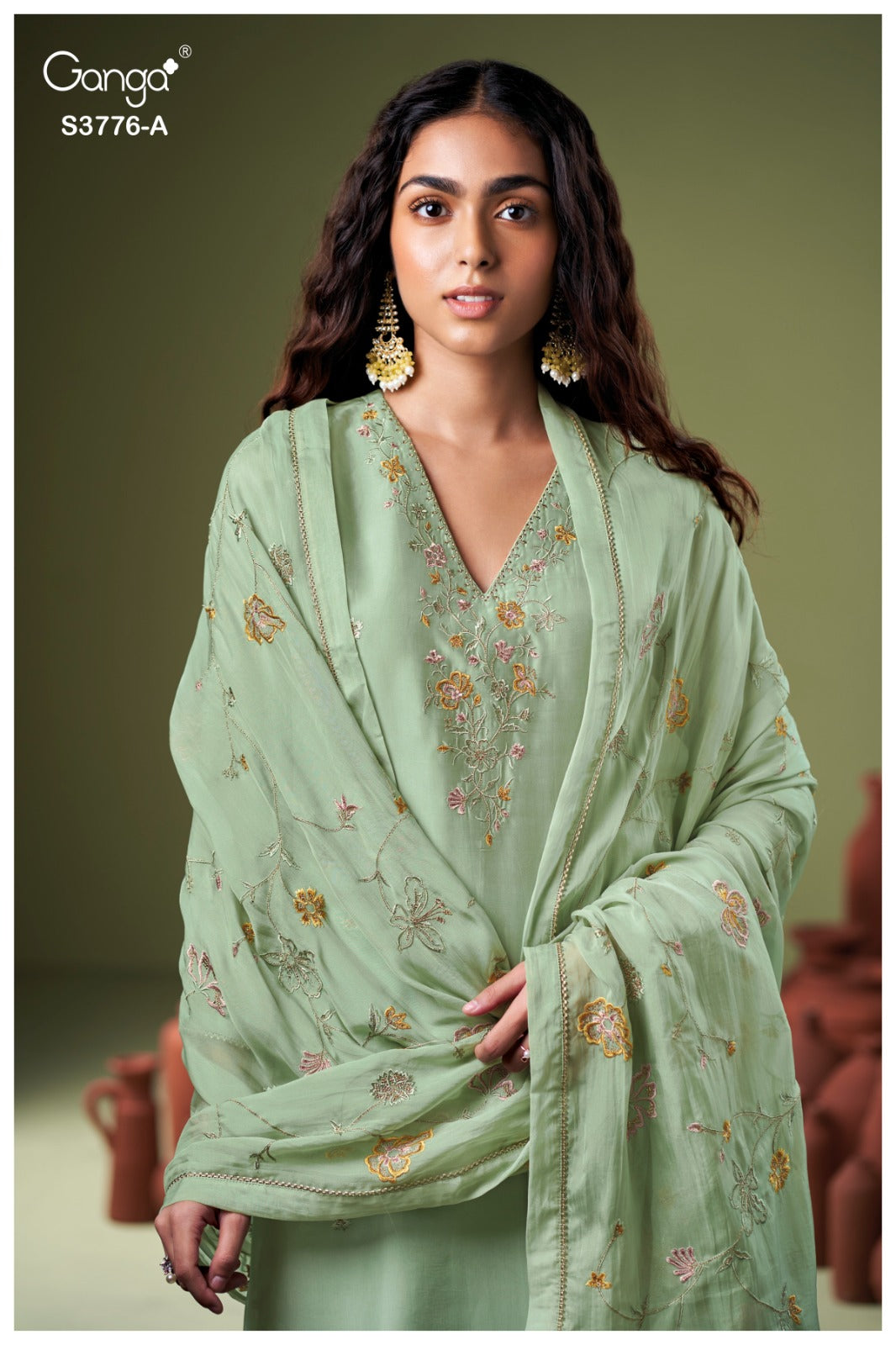 GANGA AYOMI S3776 | Premium Pure Bemberg Silk Suit – Ganga Suits Ashok Lal & Sons