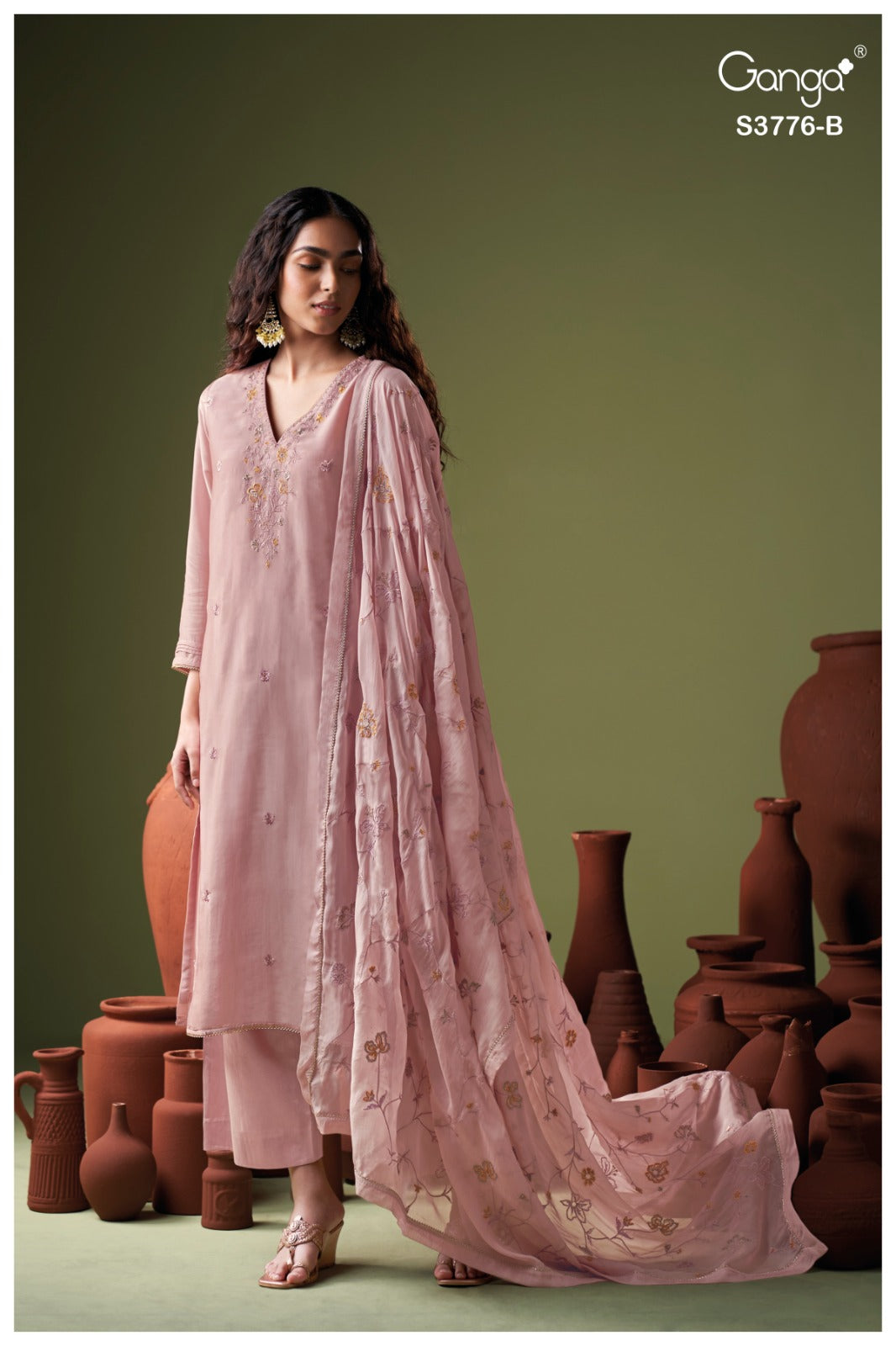GANGA AYOMI S3776 | Premium Pure Bemberg Silk Suit – Ganga Suits Ashok Lal & Sons