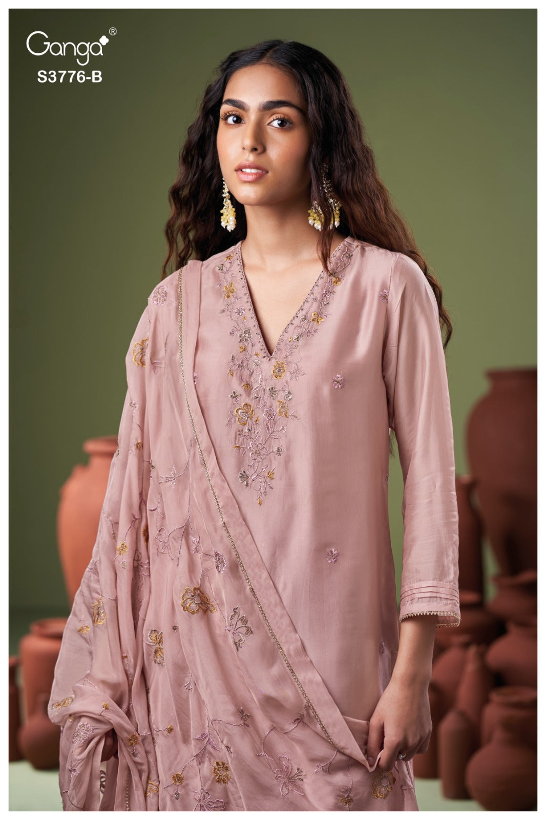 GANGA AYOMI S3776 | Premium Pure Bemberg Silk Suit – Ganga Suits Ashok Lal & Sons