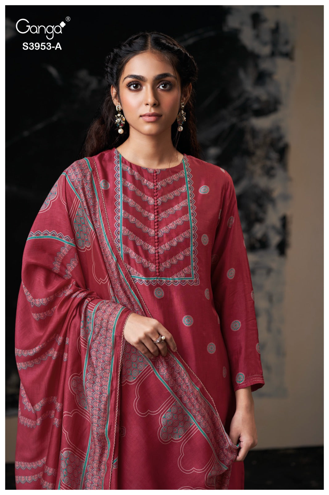 GANGA KRIVA S3953 Premium Pure Bemberg Russian Silk Suit Collection