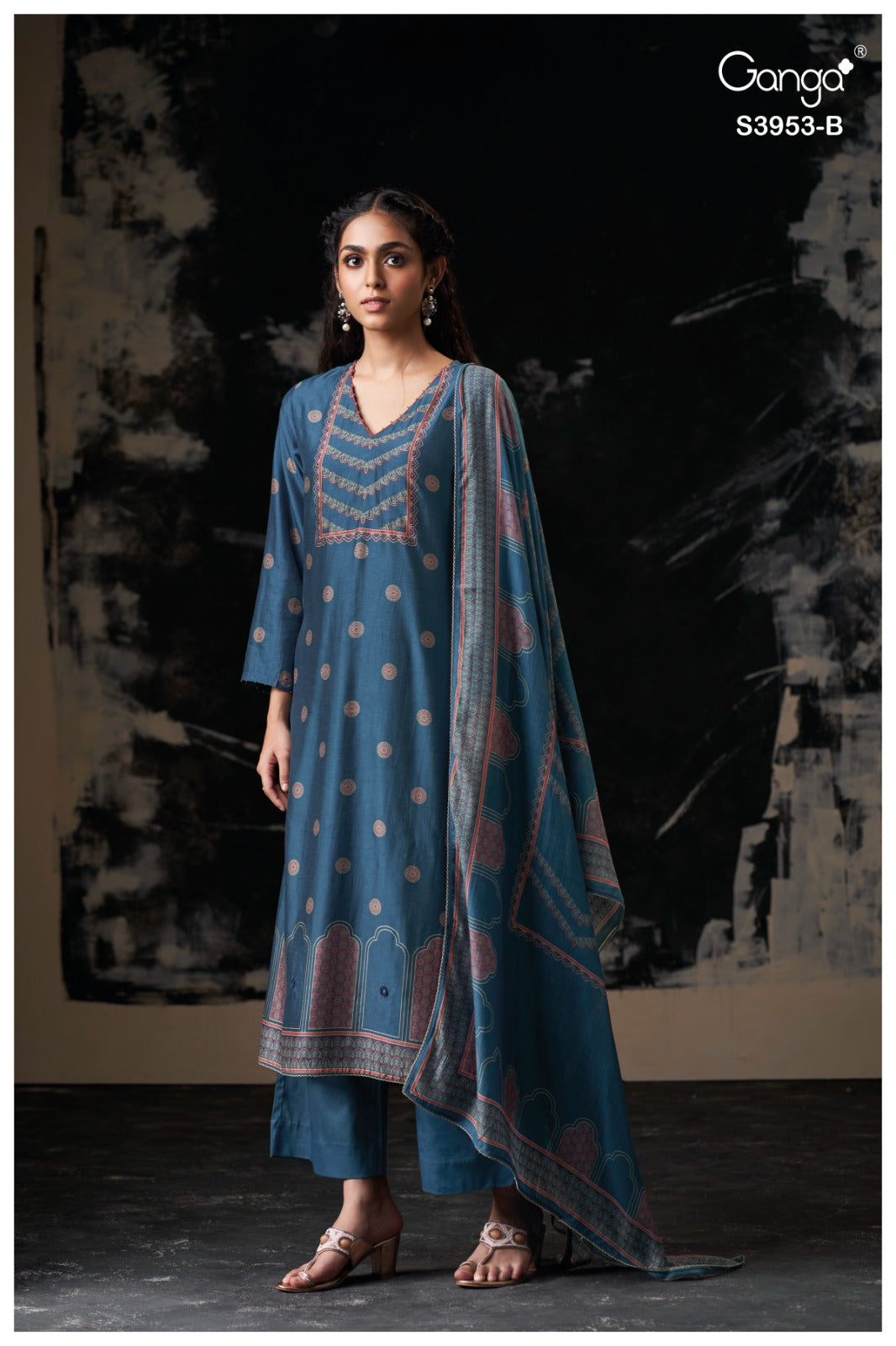 GANGA KRIVA S3953 Premium Pure Bemberg Russian Silk Suit Collection