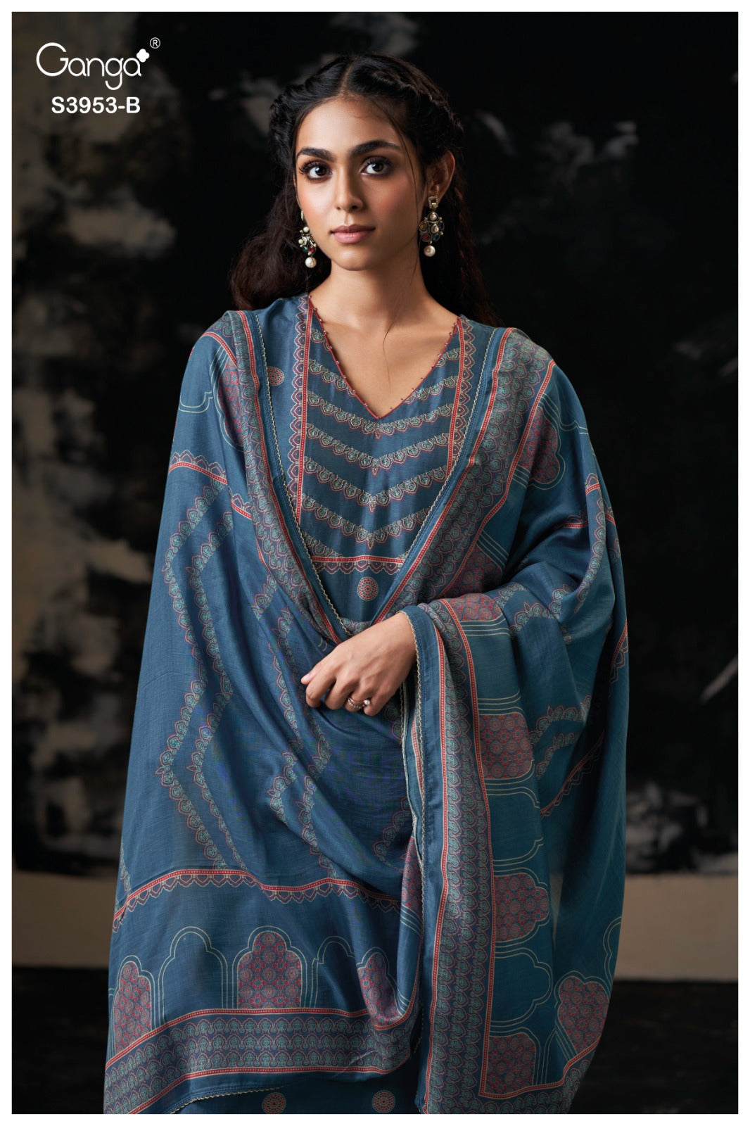 GANGA KRIVA S3953 Premium Pure Bemberg Russian Silk Suit Collection
