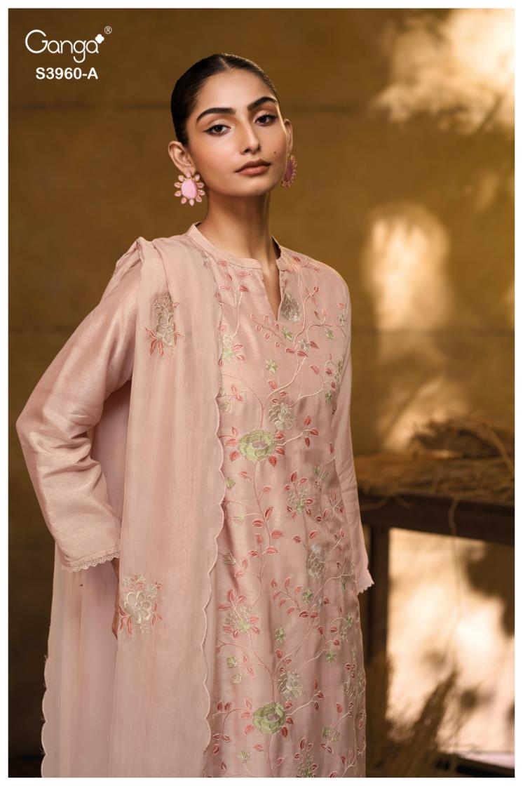 GANGA AVIANA S3960 PREMIUM PURE BEMBERG RUSSIAN SILK SUIT