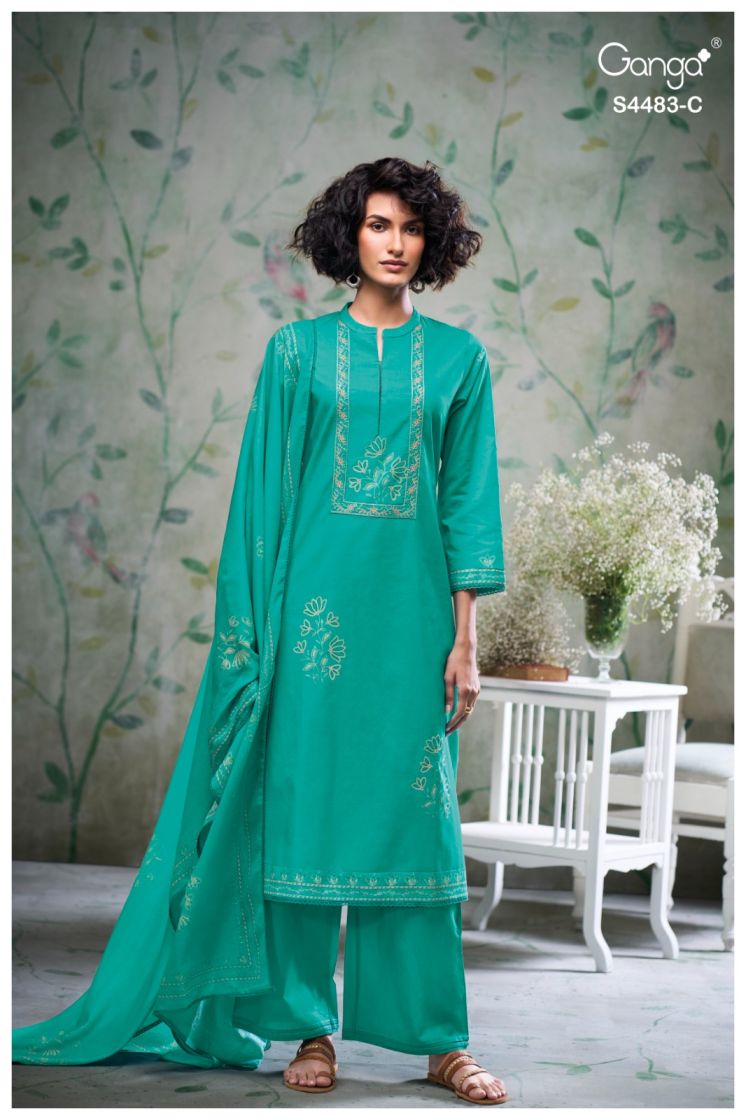 BUY GANGA SUITS ONLINE WITH PRICE GANGA DELILAH S4483 BACK VIEW