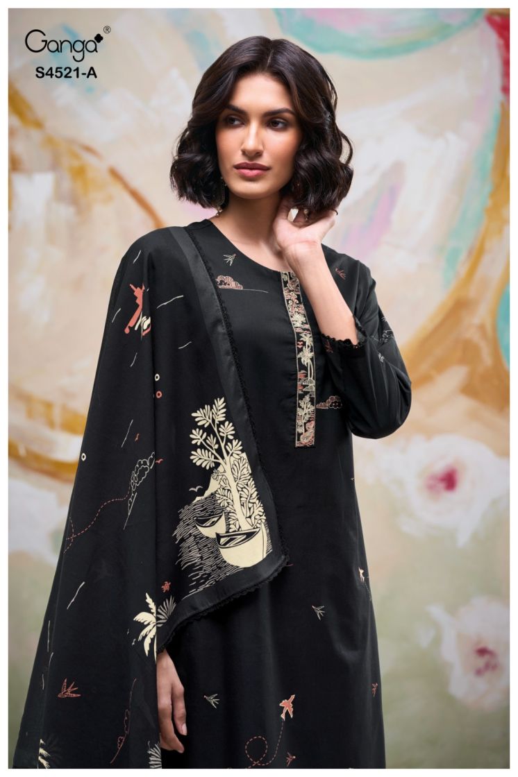 BUY GANGA SUITS ONLINE SALE GANGA DARVIKA S4521 FRONT VIEW