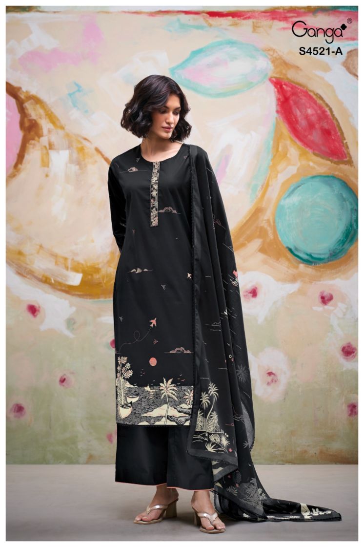 BUY GANGA SUITS ONLINE SALE GANGA DARVIKA S4521 FULL SET
