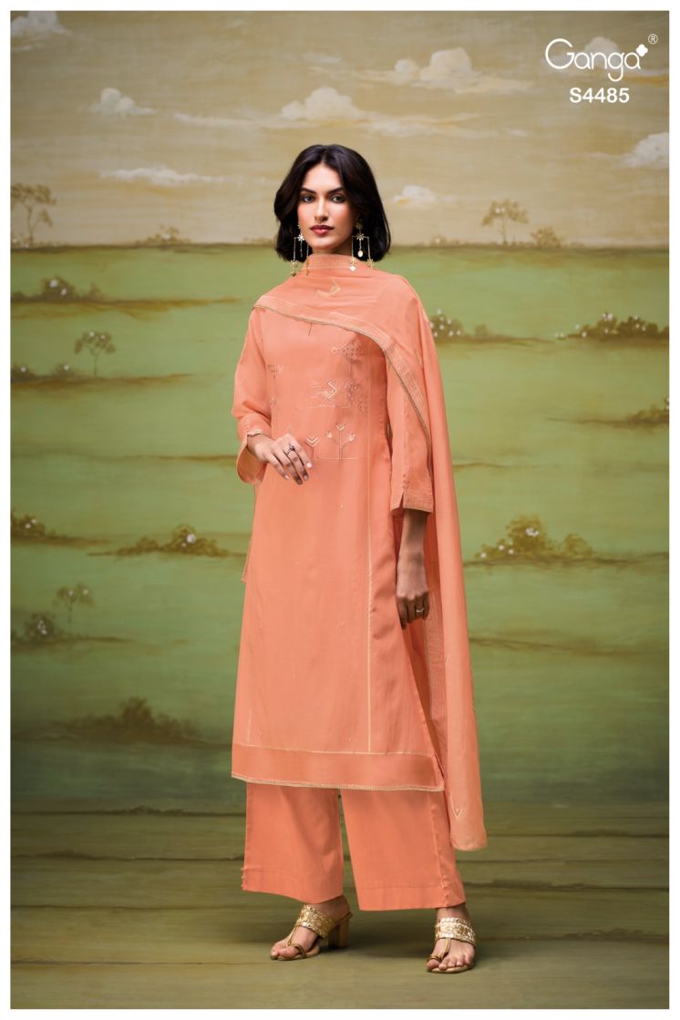 BUY GANGA SUITS GANGA LIYAH S4485 DUPATTA DESIGN