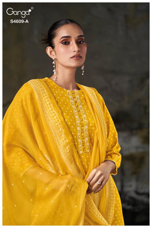 GANGA NELIYA S4609 PREMIUM COTTON SATIN SUIT
