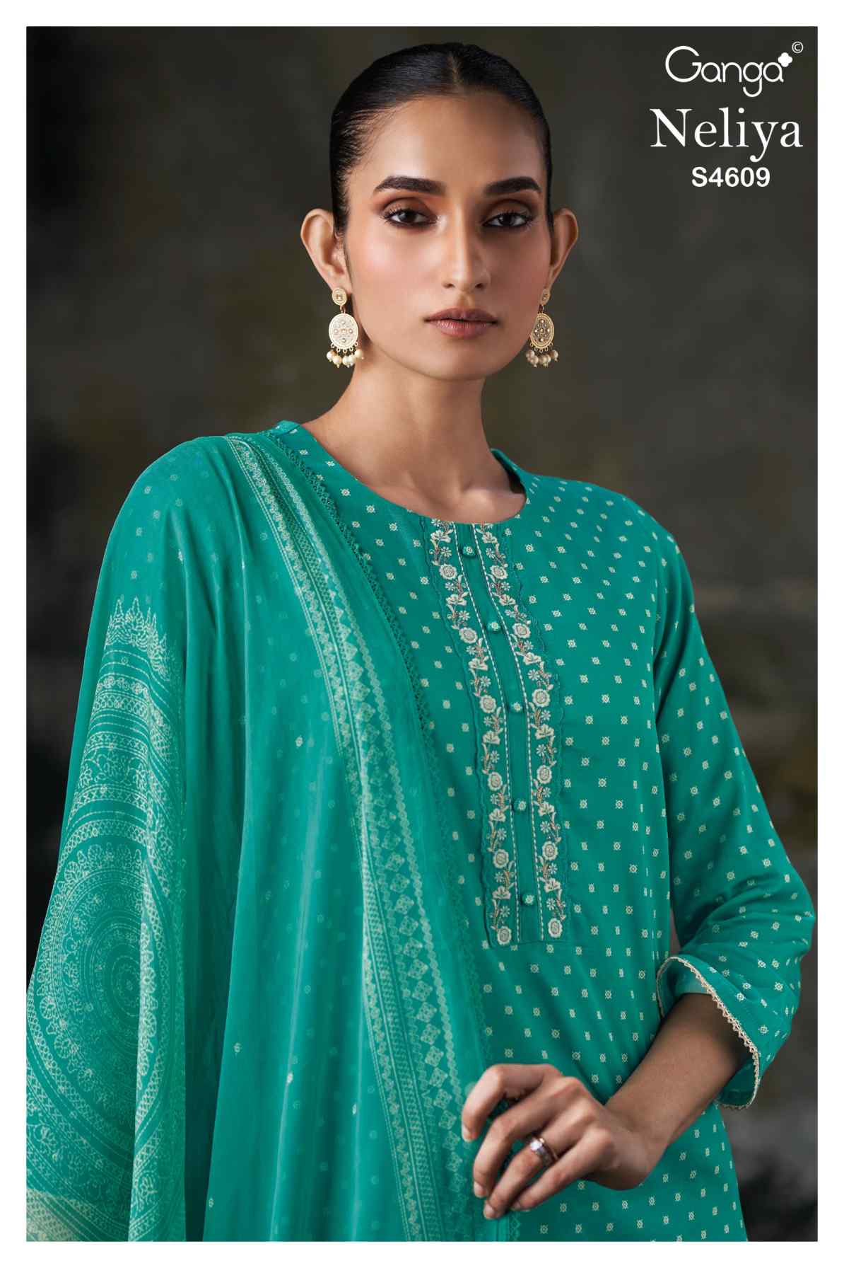 BUY GANGA SUITS GANGA NELIYA S4609 BACK VIEW