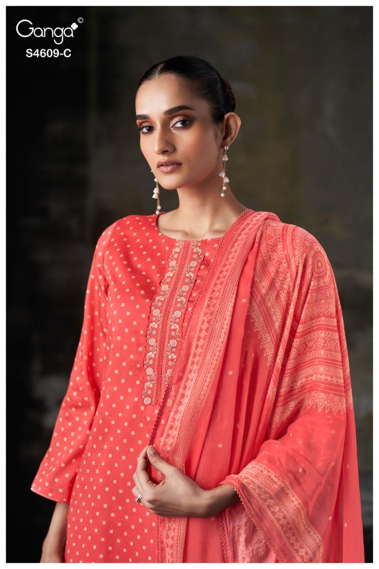 BUY GANGA SUITS GANGA NELIYA S4609 CLOSEUP IMAGE