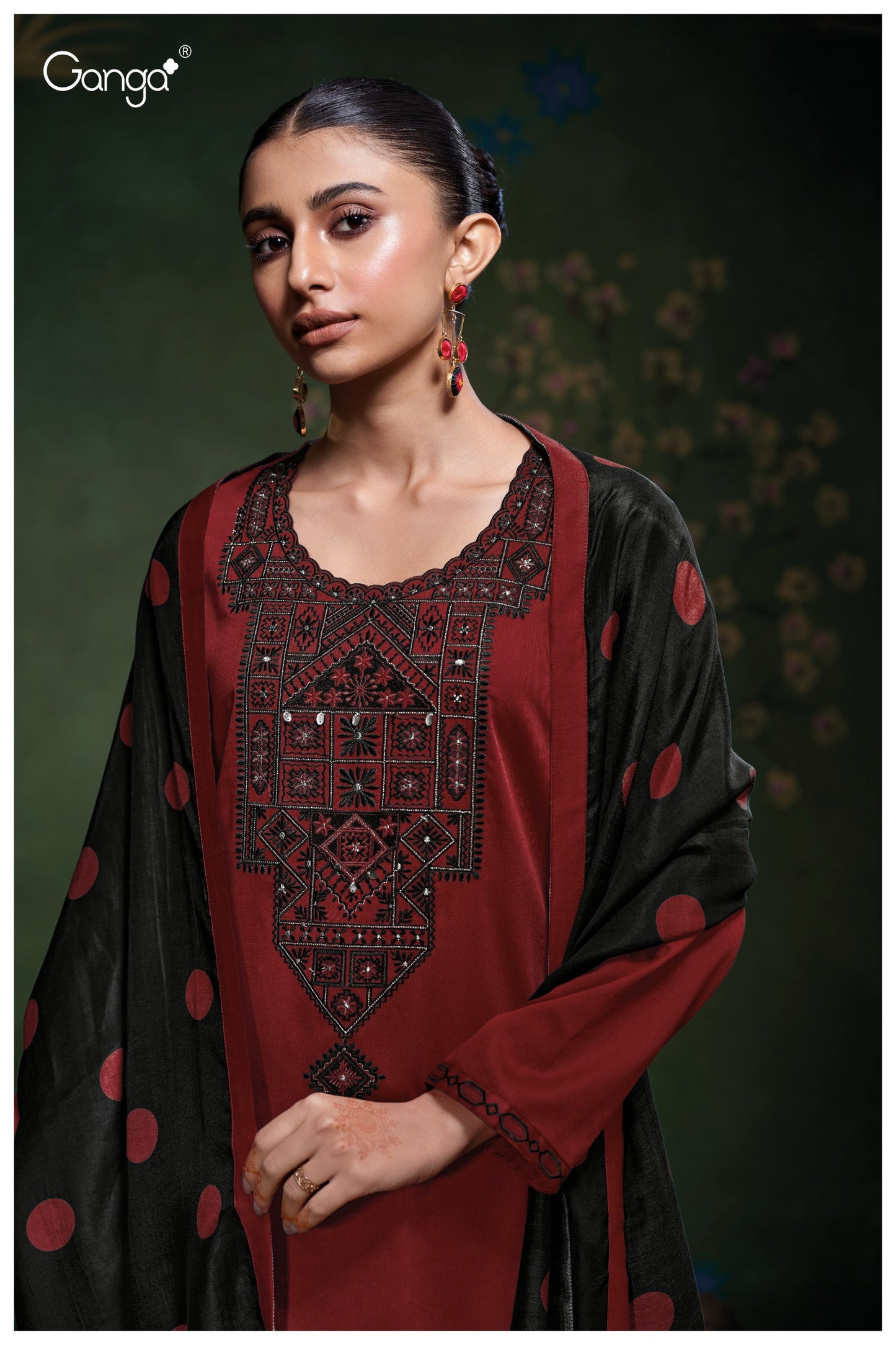 GANGA FASHIONS MEADOW S3764 | PREMIUM COTTON SATIN SOLID COLOR WITH EMBROIDERY
