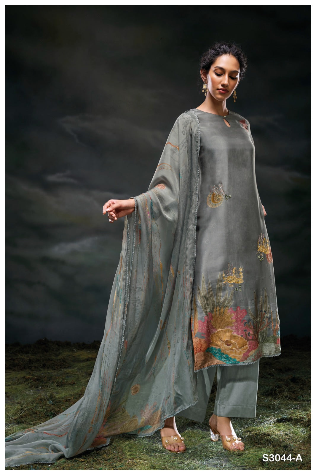GANGA FASHIONS CHARAYA S3044 | PREMIUM PURE BEMBERG SILK SATIN - ASHOK LAL & SONS ROHTAK