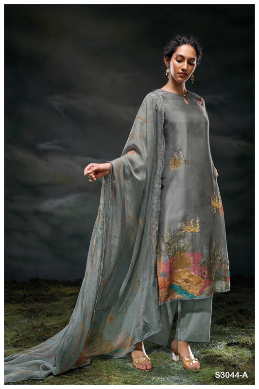 GANGA FASHIONS CHARAYA S3044 | PREMIUM PURE BEMBERG SILK SATIN - ASHOK LAL & SONS ROHTAK