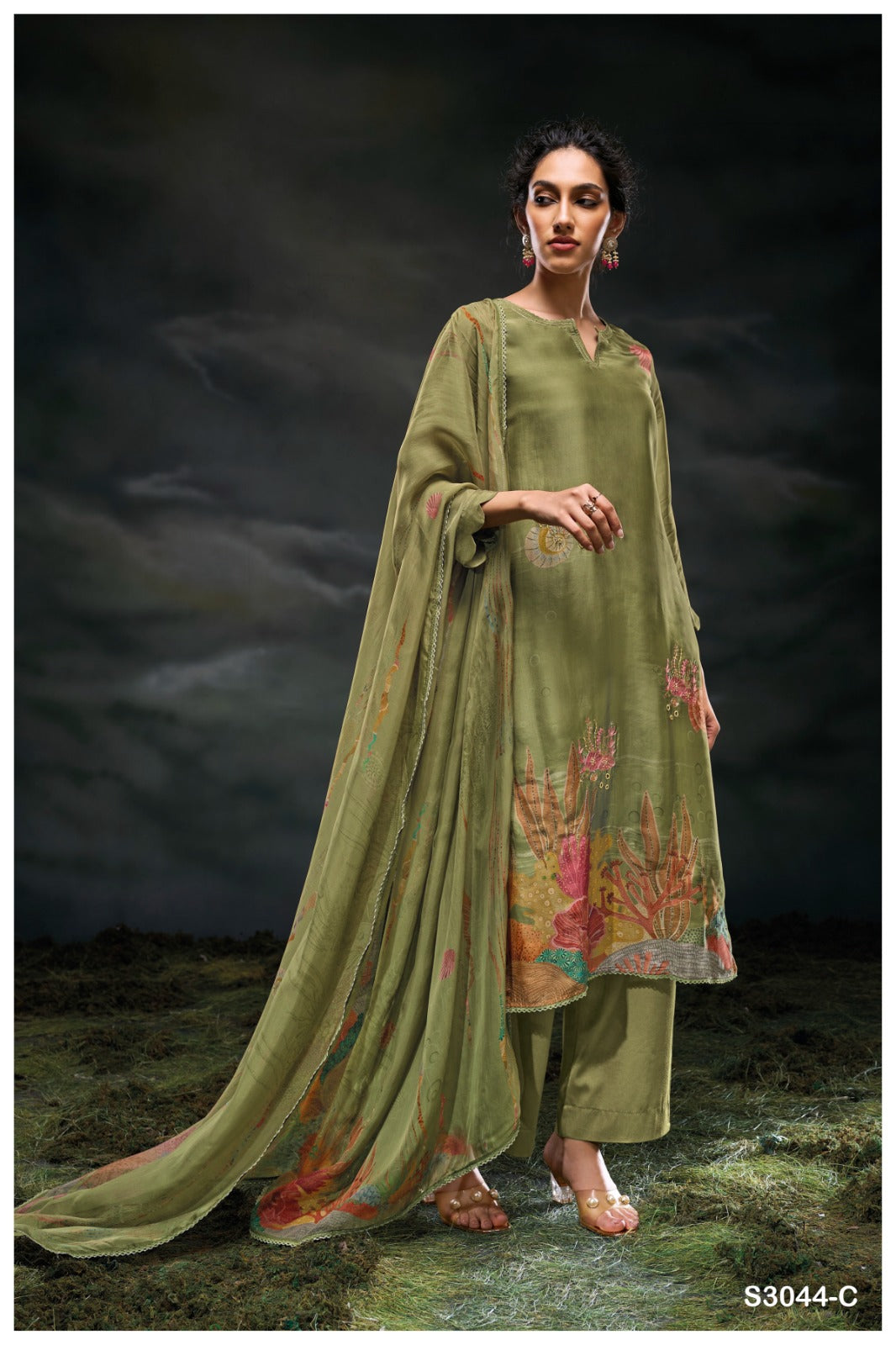 GANGA FASHIONS CHARAYA S3044 | PREMIUM PURE BEMBERG SILK SATIN - ASHOK LAL & SONS ROHTAK