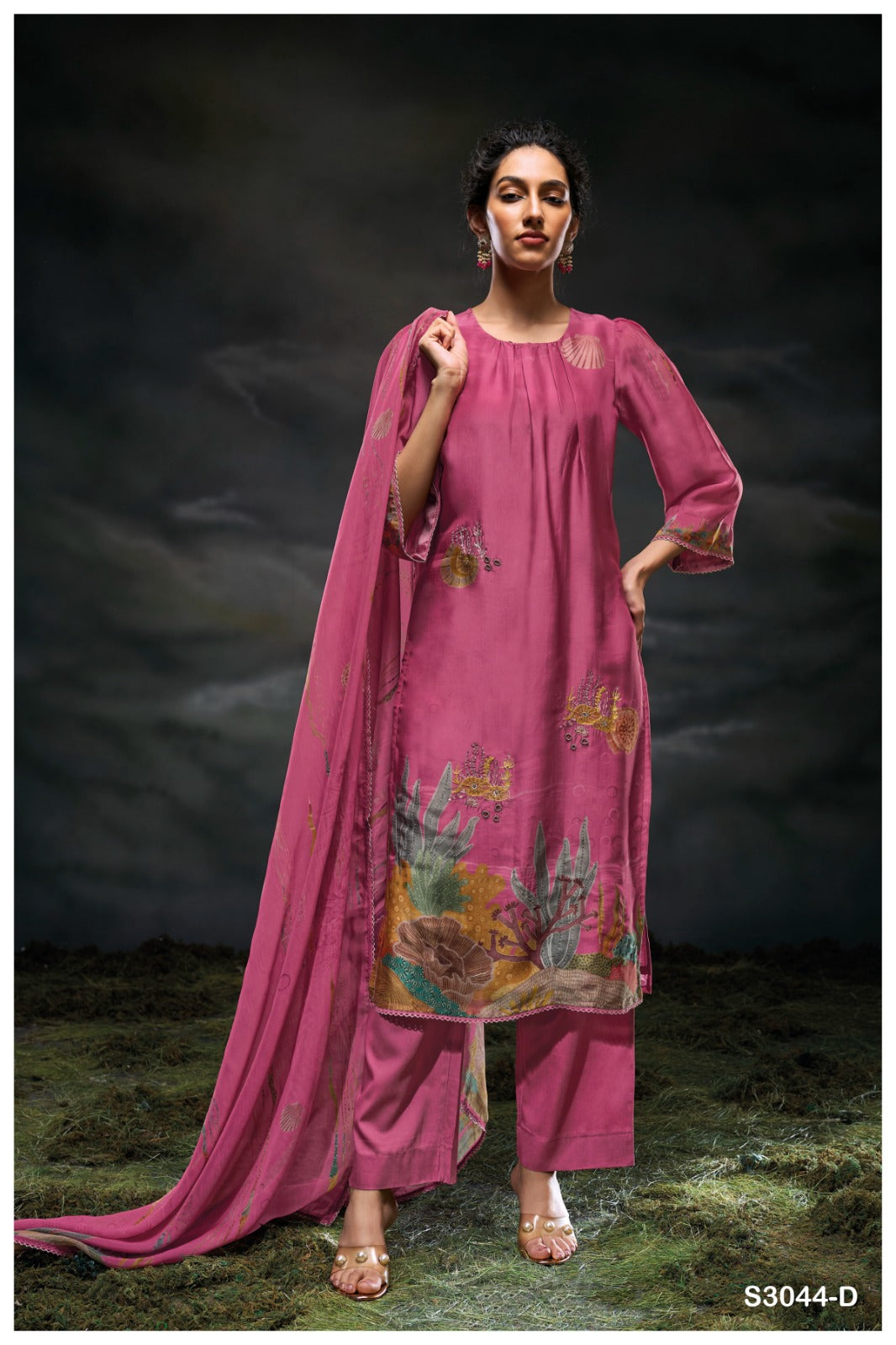 GANGA FASHIONS CHARAYA S3044 | PREMIUM PURE BEMBERG SILK SATIN - ASHOK LAL & SONS ROHTAK