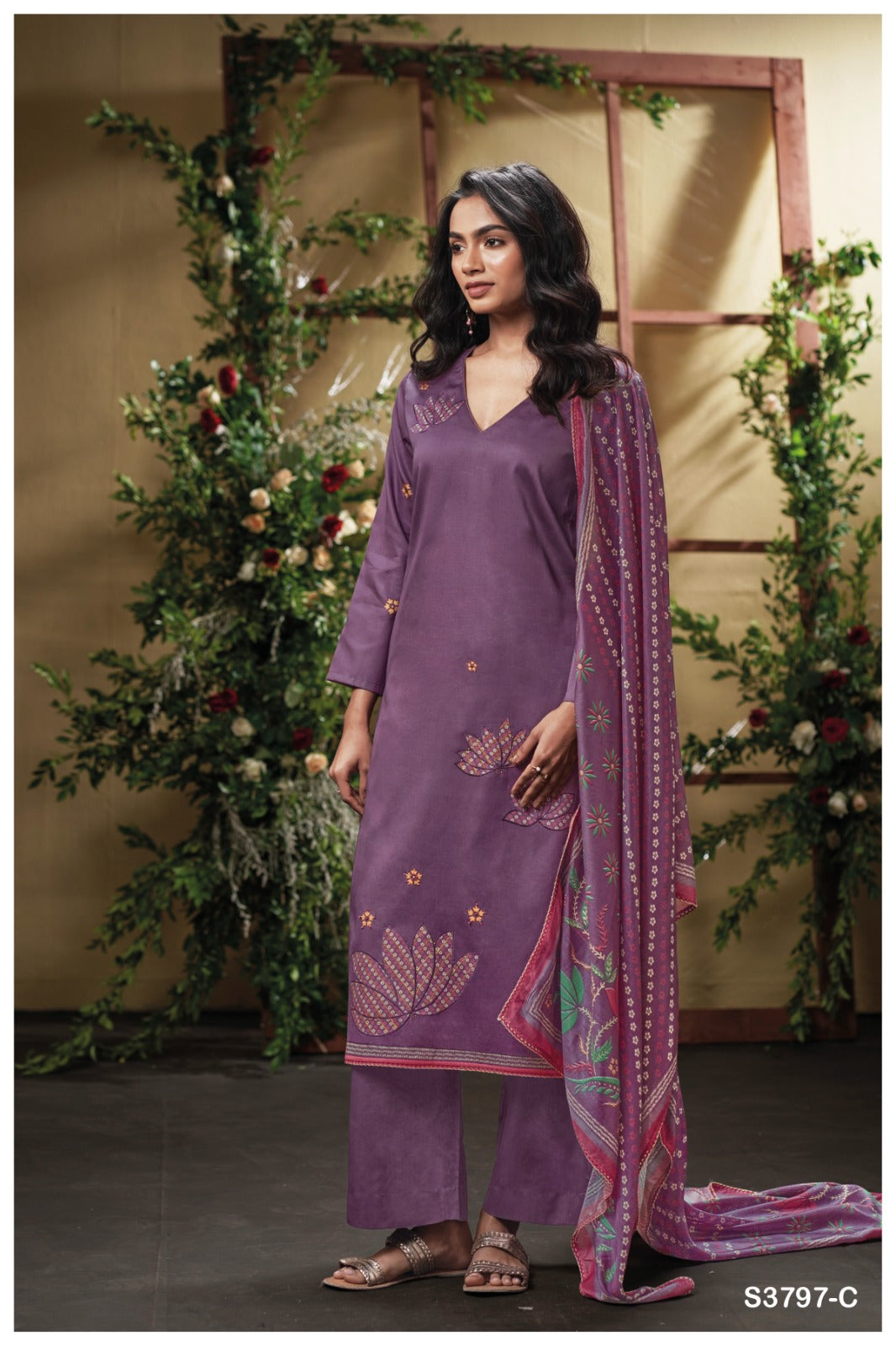 GANGA CRETA S3797 | PREMIUM COTTON SATIN - ASHOK LAL & SONS