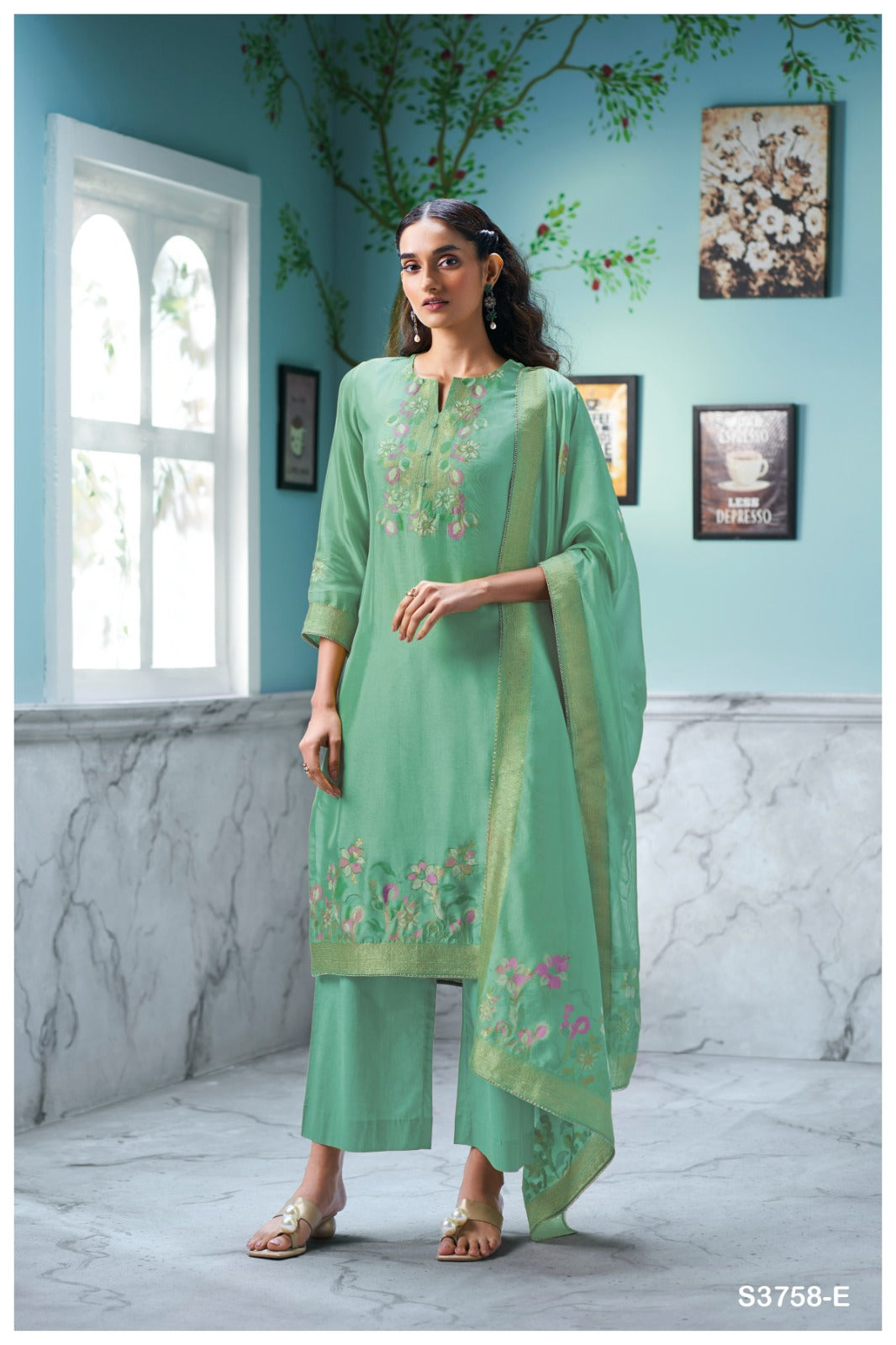 GANGA VESPERA S3758 | PREMIUM PURE VISCOSE WOVEN SILK - ASHOK LAL & SONS