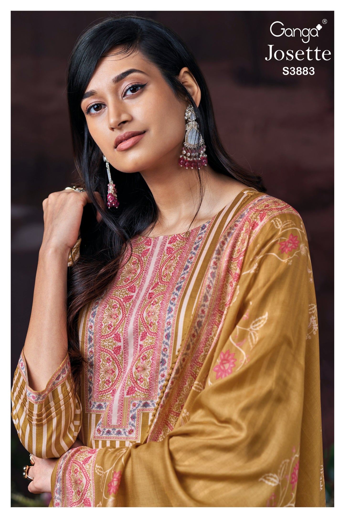 GANGA JOSETTE S3883 | PREMIUM COTTON SATIN BY ASHOK LAL & SONS