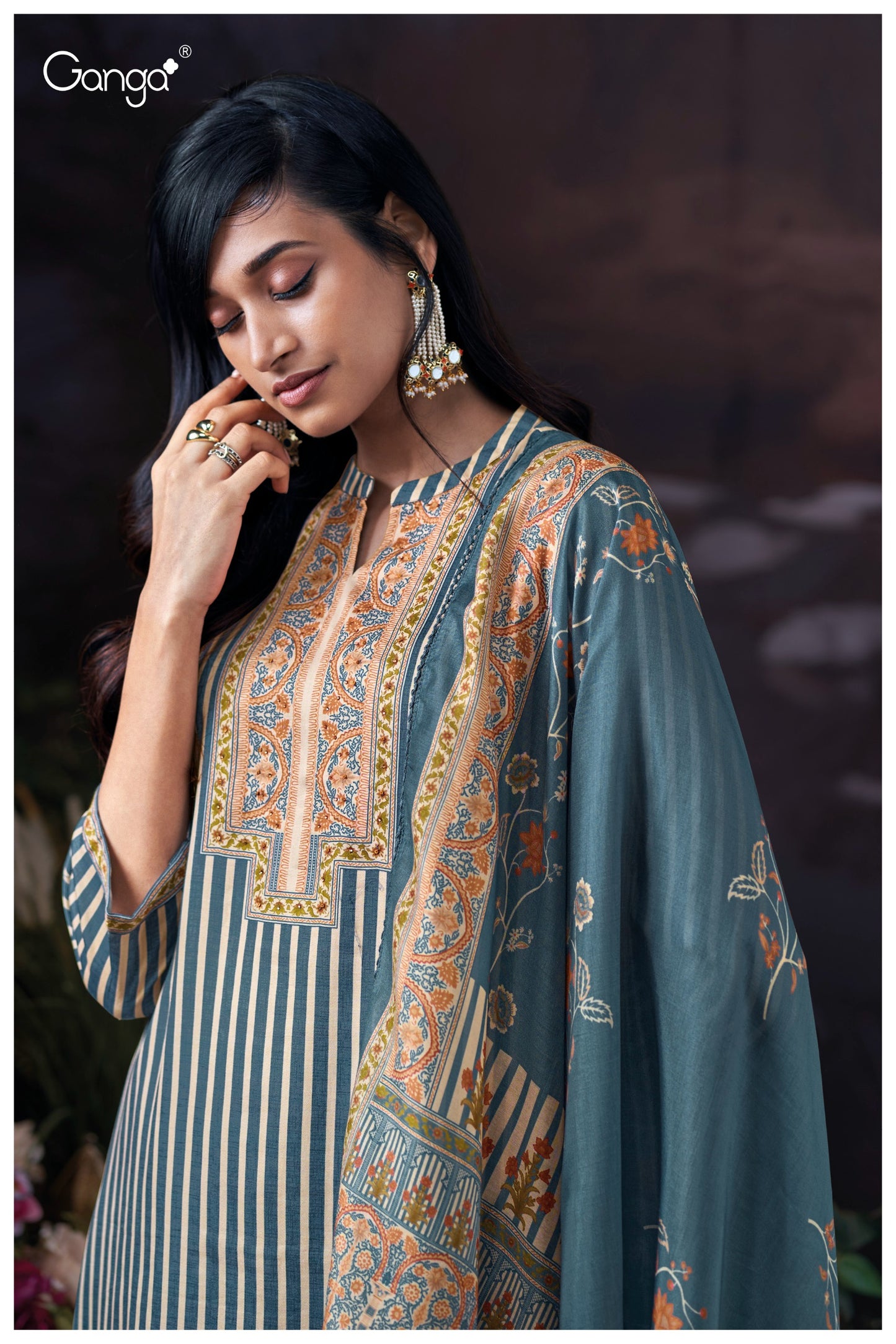 GANGA JOSETTE S3883 | PREMIUM COTTON SATIN BY ASHOK LAL & SONS