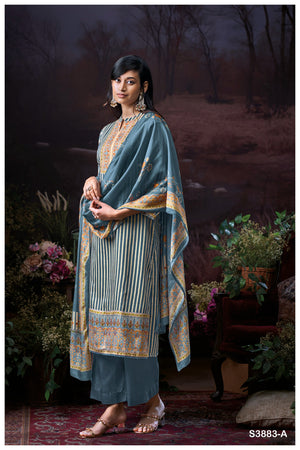 GANGA JOSETTE S3883 | PREMIUM COTTON SATIN BY ASHOK LAL & SONS