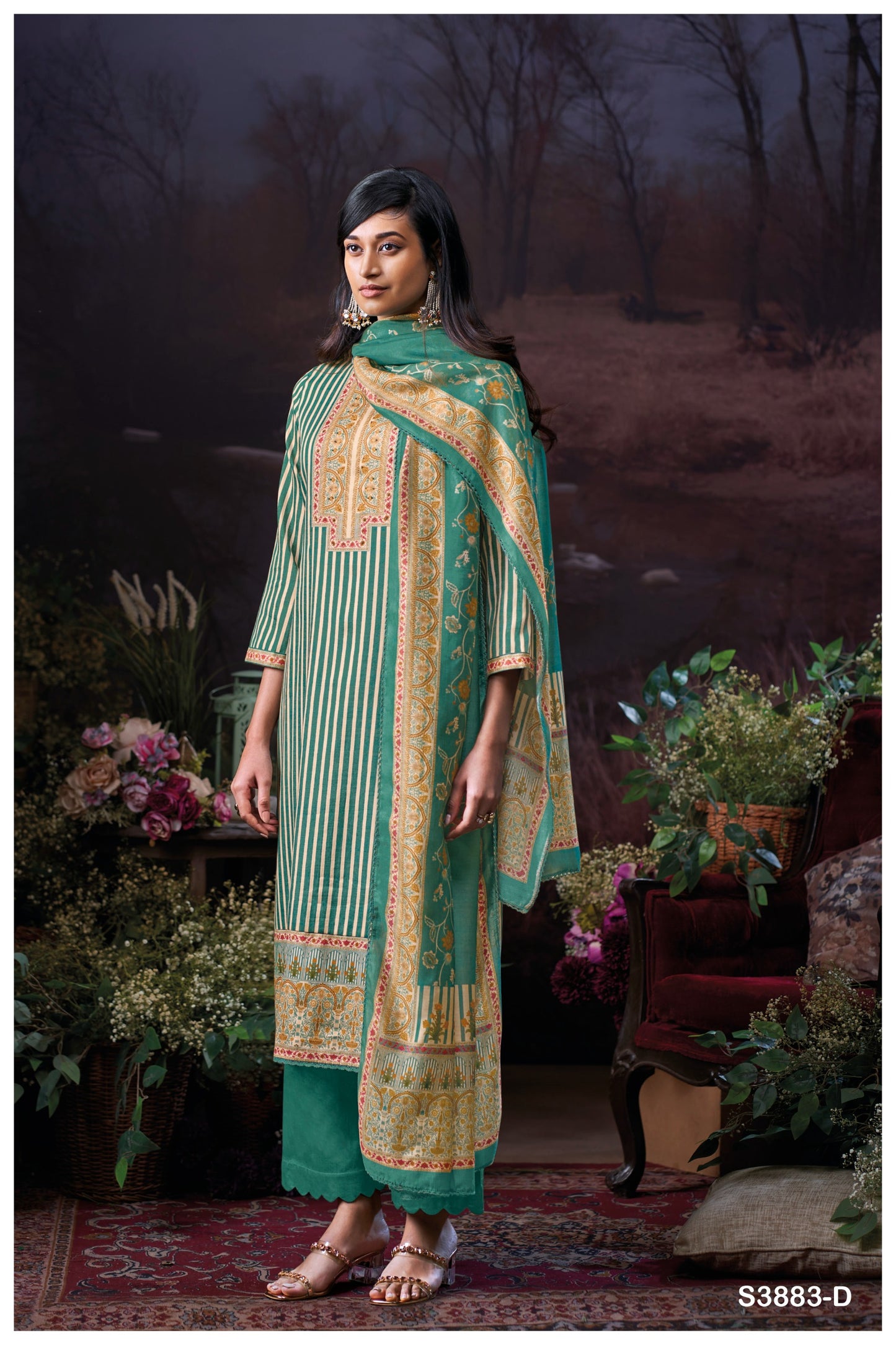 GANGA JOSETTE S3883 | PREMIUM COTTON SATIN BY ASHOK LAL & SONS