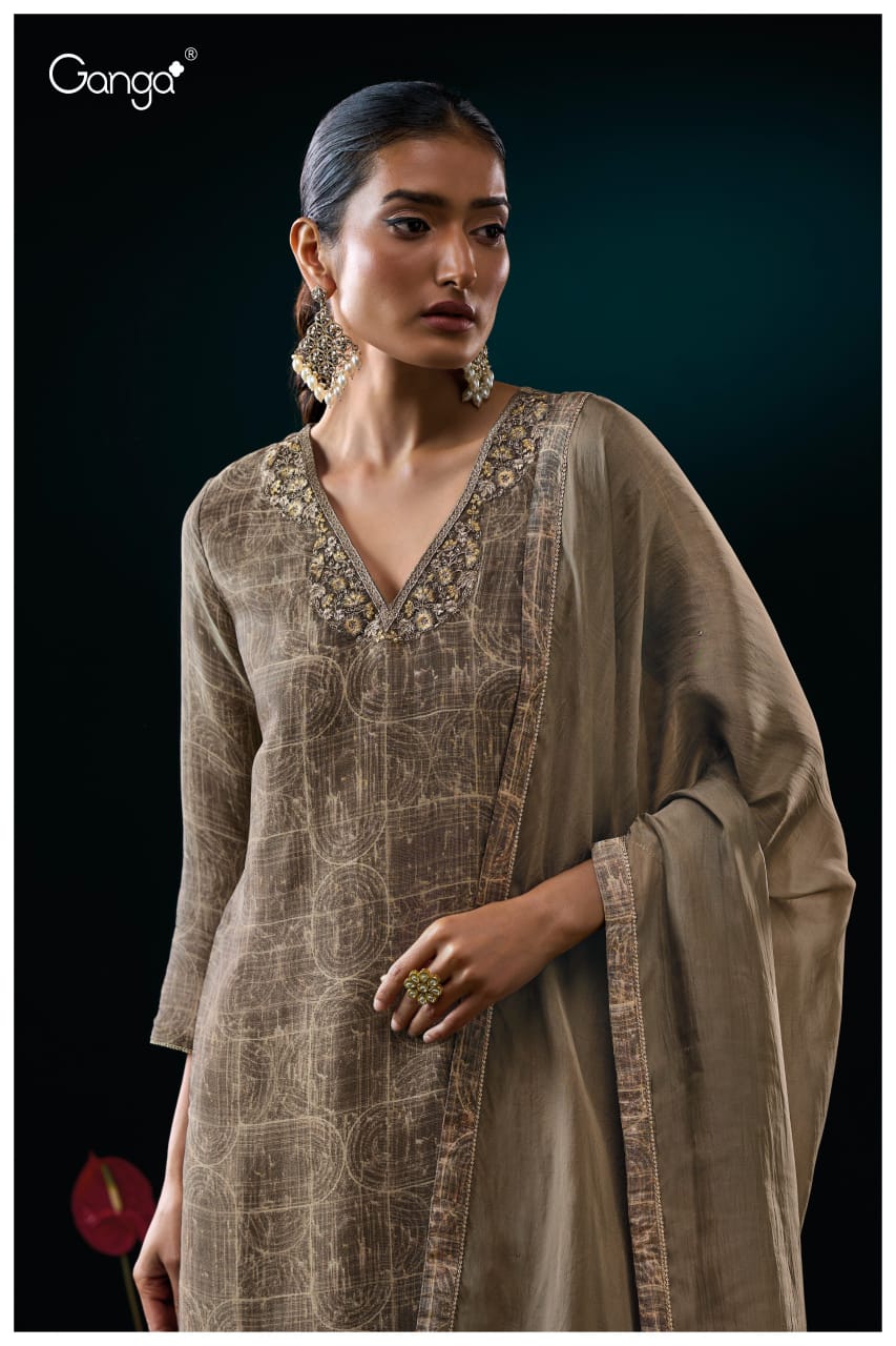 GANGA GENIE S3133 | PREMIUM PURE BEMBERG SILK JACQUARD - ASHOK LAL & SONS ROHTAK