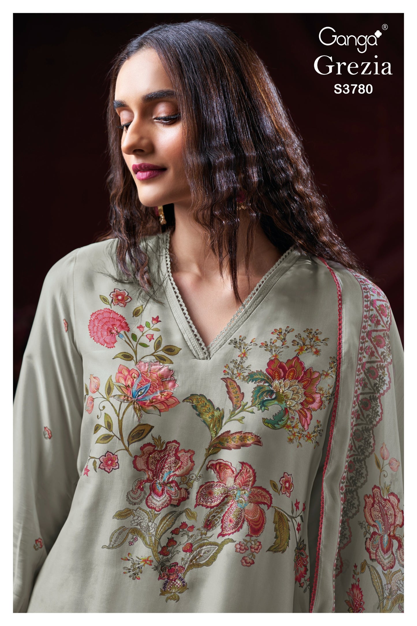 Ganga GREZIA S3780 – Premium Pure Bemberg Silk Salwar Suit | Ashok Lal & Sons Rohtak Wholesaler