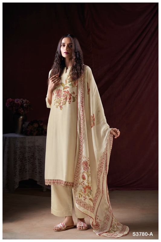 Ganga GREZIA S3780 – Premium Pure Bemberg Silk Salwar Suit | Ashok Lal & Sons Rohtak Wholesaler