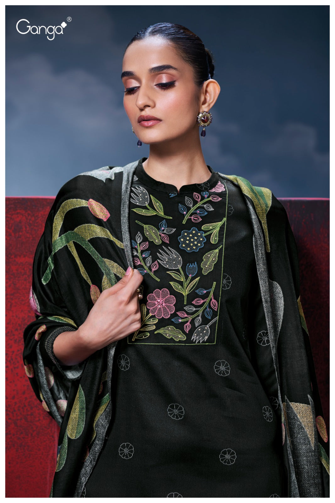Ganga ISALITH S3715| Ganga Suits Wholesaler in Rohtak – Ashok Lal & Sons