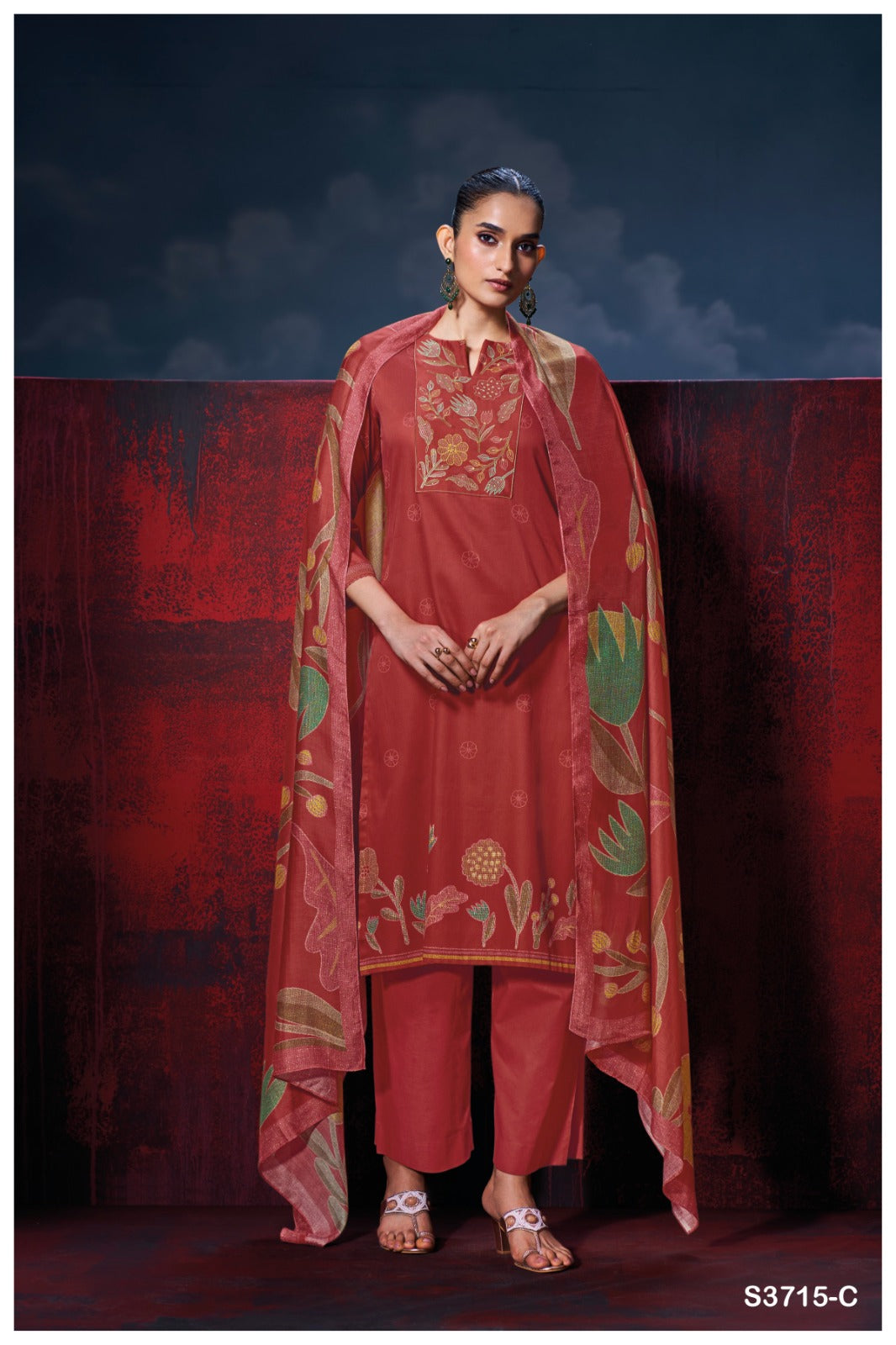 Ganga ISALITH S3715| Ganga Suits Wholesaler in Rohtak – Ashok Lal & Sons
