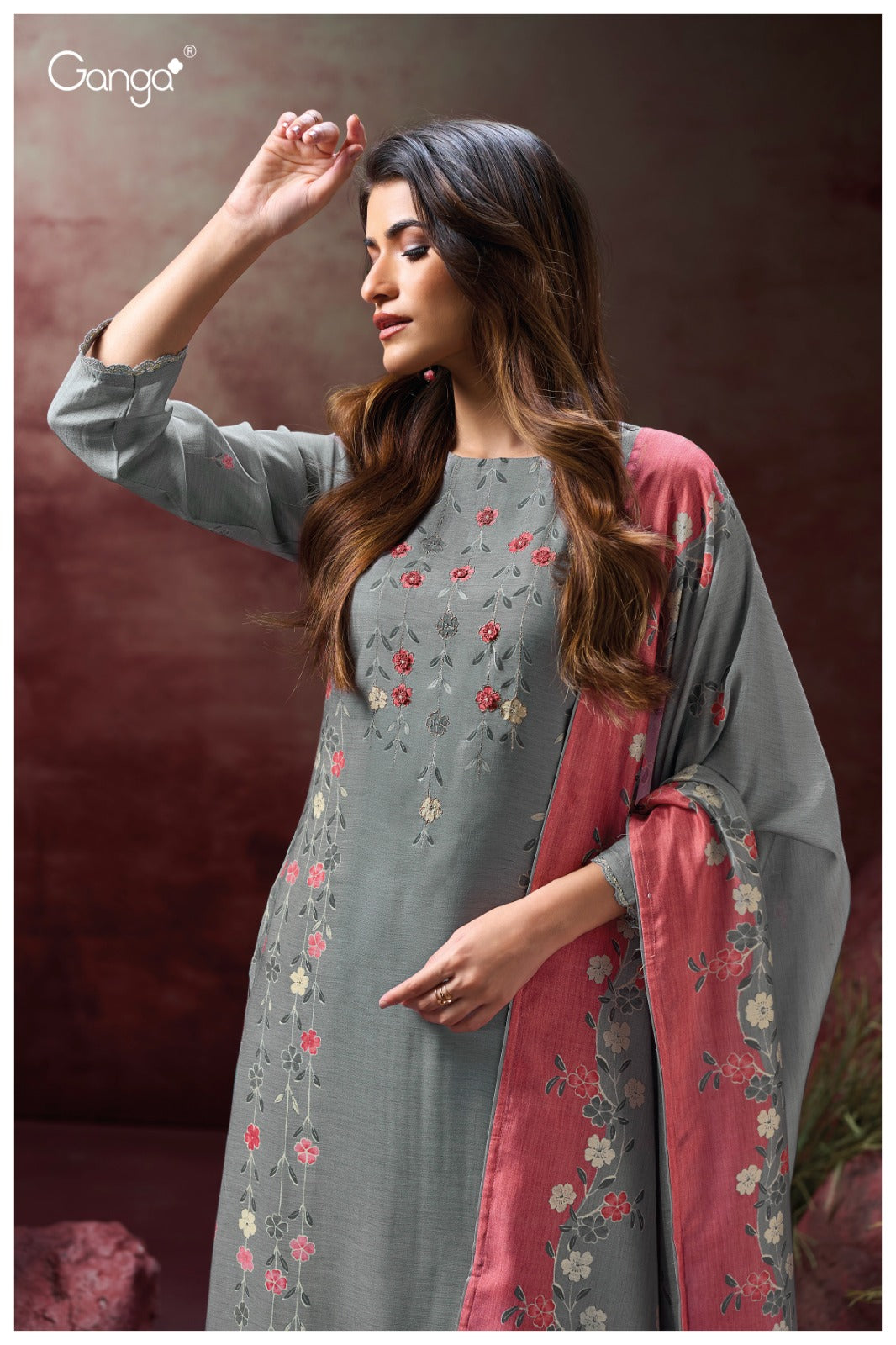 Ganga KRISA S3140| Ganga Suits Wholesaler in Rohtak – Ashok Lal & Sons