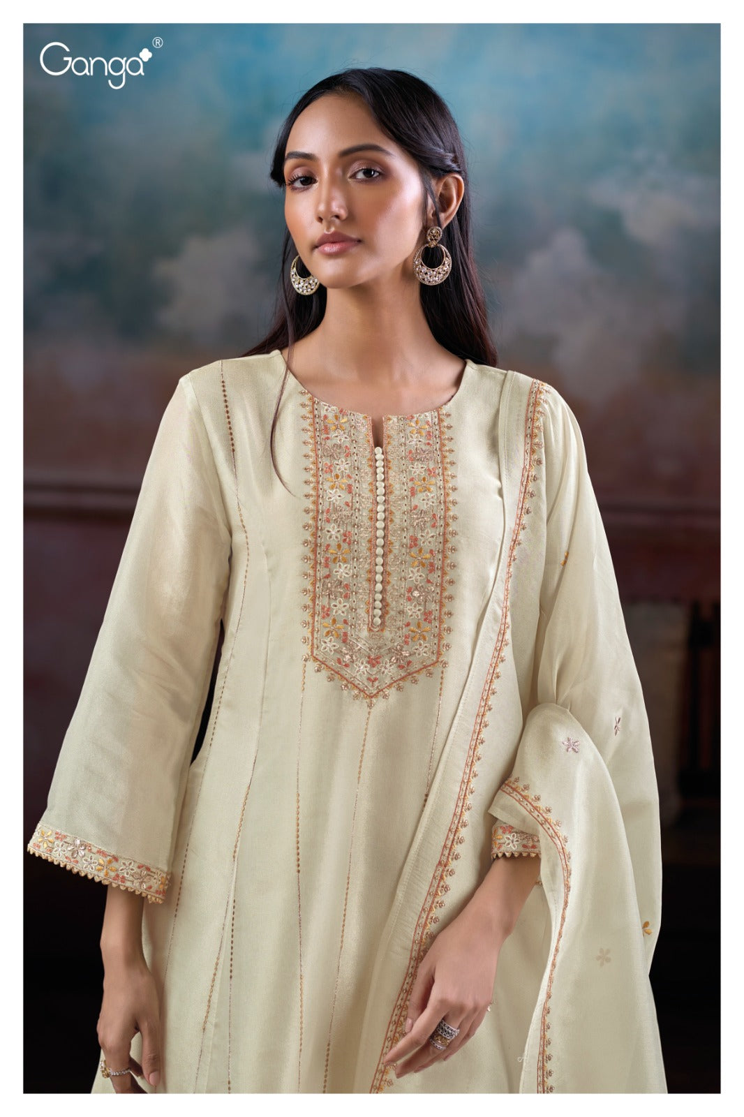 Ganga NERILSA S3889| Ganga Suits Wholesaler in Rohtak – Ashok Lal & Sons