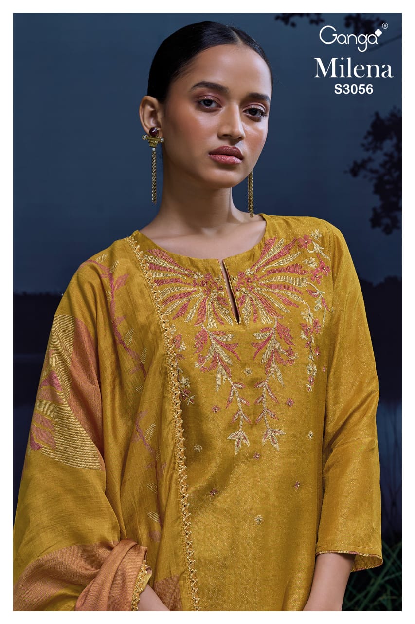 Ganga MILENA S3056| Ganga Suits Wholesaler in Rohtak – Ashok Lal & Sons
