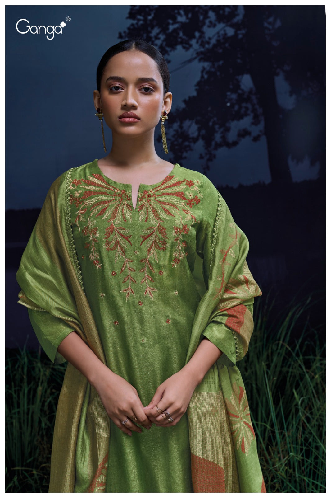 Ganga MILENA S3056| Ganga Suits Wholesaler in Rohtak – Ashok Lal & Sons