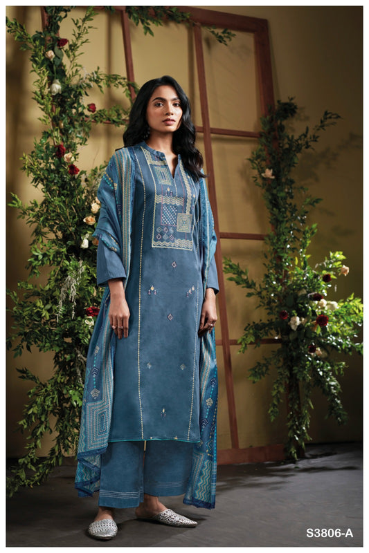 Ganga ELLESY S3086| Ganga Suits Wholesaler in Rohtak – Ashok Lal & Sons